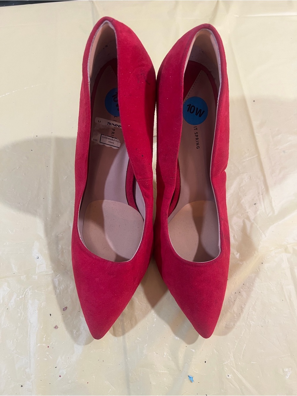 Call It Spring Red Suede Pointed Toe Pumps A2